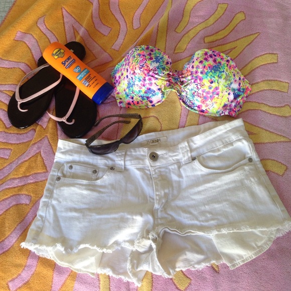 Forever 21 Pants - White denim shorts