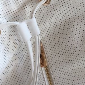 Deux Lux Bags - Deux Lux White Perforated Faux Leather Backpack Deux Lux Bags - Deux Lux White Perforated Faux Leather Backpack