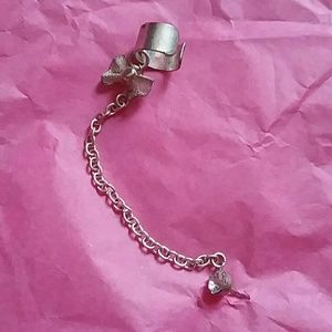 Silver ear cuff