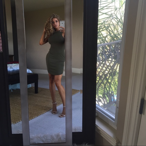 Olive Scuba Dress NWOT - Picture 2 of 4