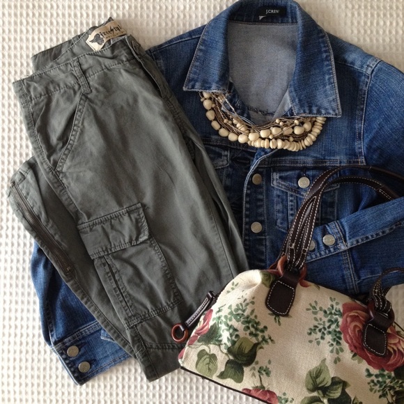 Gray Green Khaki Skinny Cargo Pants w/Zippers