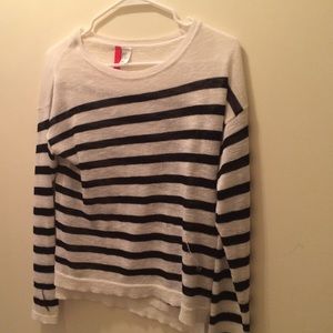 H&M light striped sweater