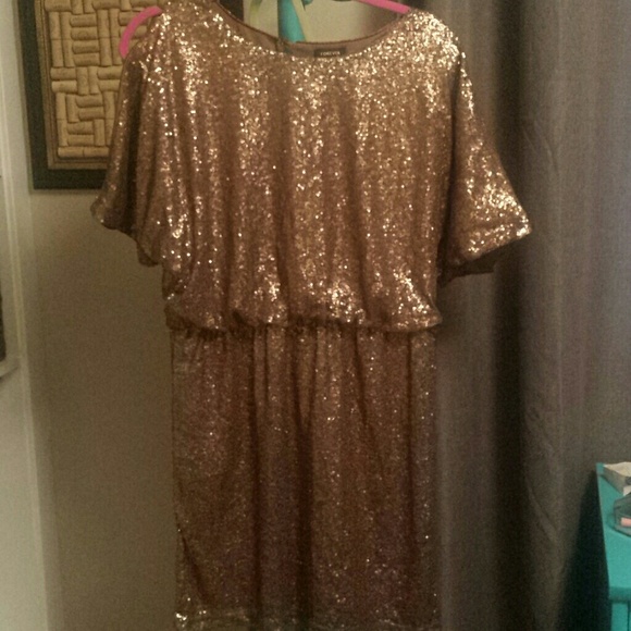 Sequin dress bronze