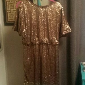 Sequin dress bronze
