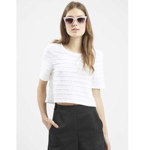 Topshop 3D Cropped Scallop Tee
