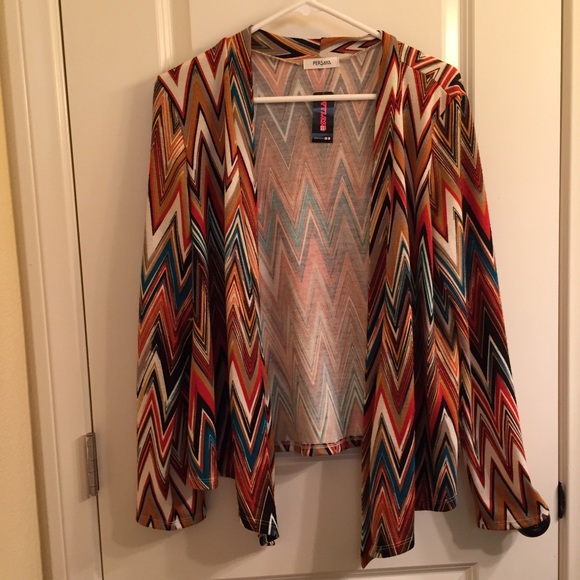 Chevron print cardigan