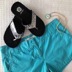 Silver Sequin Flip Flops