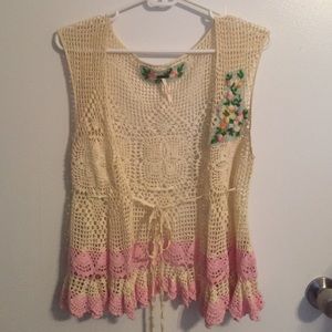 Free people crocheted vest