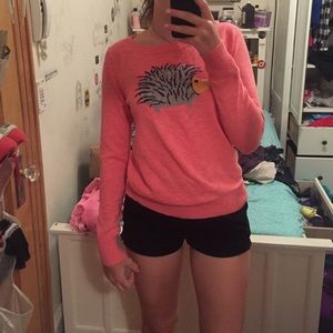 BARELY WORN. pink knit hedgehog sweater shirt