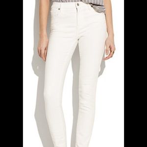 Madewell White High Riser Skinny Jeans