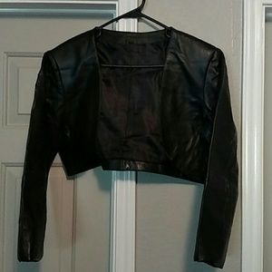 Bolero (cropped) Black Leather Jacket
