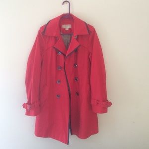 Red Michael Kors trench coat