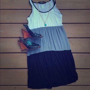Black, white and grey dress