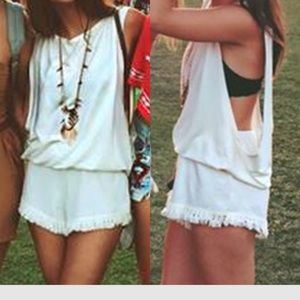 Saboskirt White Loose Romper