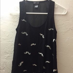 Mustache print tank top