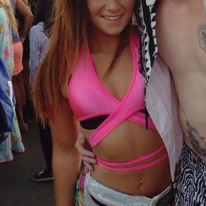 Pink Rave Wrap Shiny Shirt