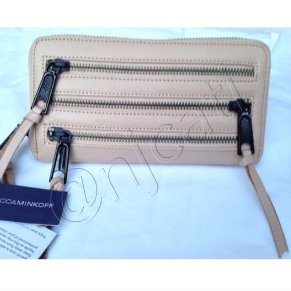 Rebecca Minkoff Handbags - REBECCA MINKOFF LARGE LEATHER 3 ZIP WALLET LATTE