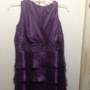 Purple sleeveless long dress