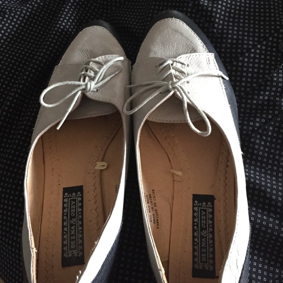 Deena & Ozzie Oxford Flats Black & Grey