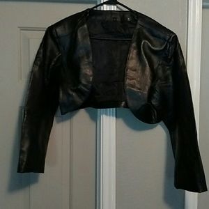 Bolero (cropped) Black Leather Jacket