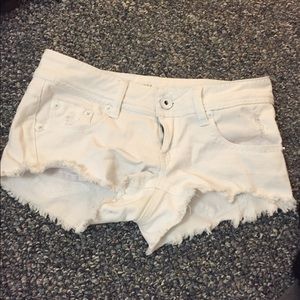 White denim shorts