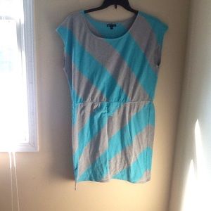 Grey and mint striped dress