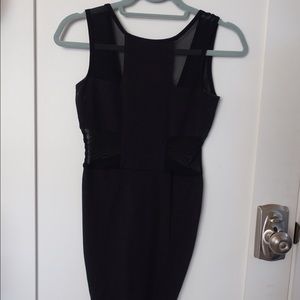 Nasty Gal Black Mesh Cross Bodycon Dress