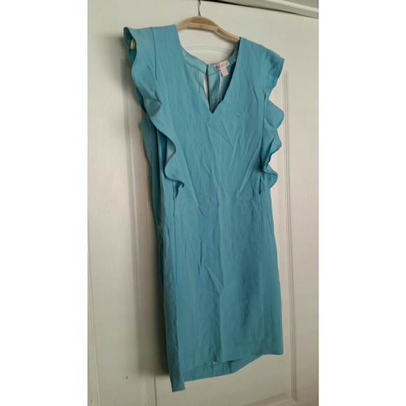 Chelsea28 light blue ruffle sleeve dress
