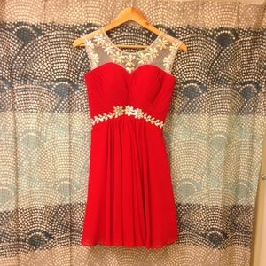 Red dress with jewels