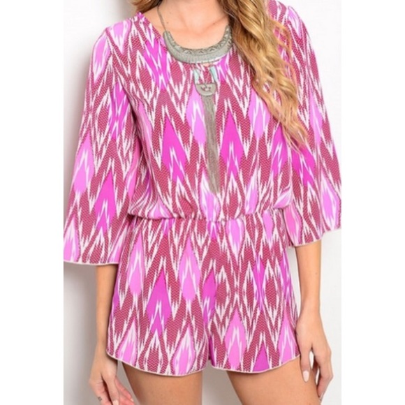 Pink Starburst Romper. - Picture 1 of 3