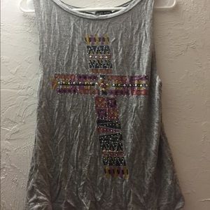 Tribal cross tank top