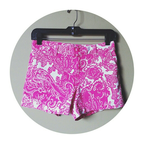 Paisley Print Pink Shorts