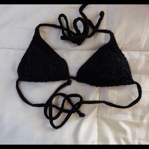 Roxy Crochet Black Triangle Bikini Top