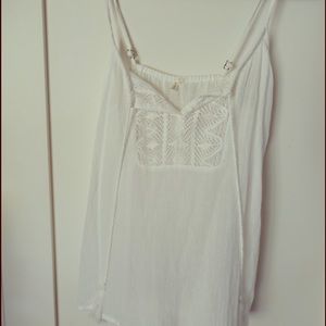 Ripcurl White crochet detail Beach coverup shirt