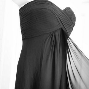 Tadashi Plus Size Silk black Strapless Gown