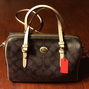Coach Brown & Tan Peyton Bennett Mini Satchel