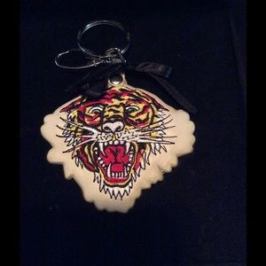 Leather Tiger Ed Hardy Keychain