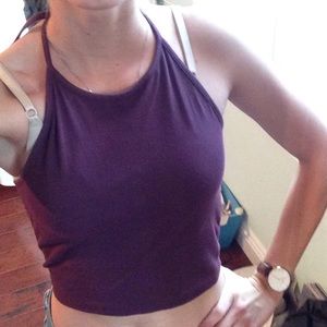 Brandy maroon/purple tie halter