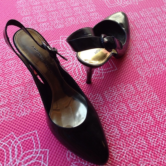 Antonio Melani black patent heels