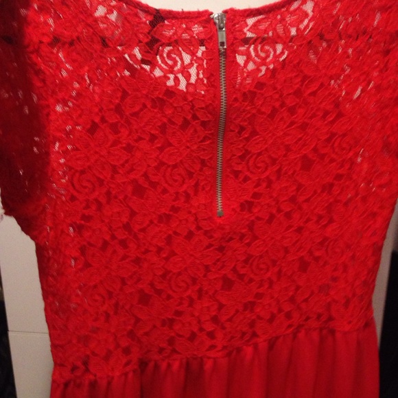 Red Lace Dress - Picture 3 of 4