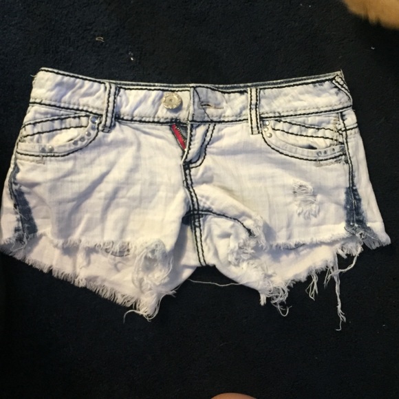 White denim shorts