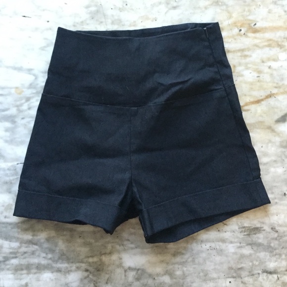 High waisted black shorts