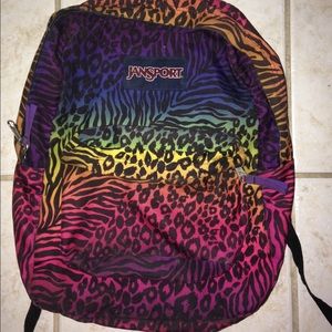 animal print jansport backpack