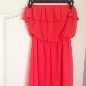 Peach high low dress!