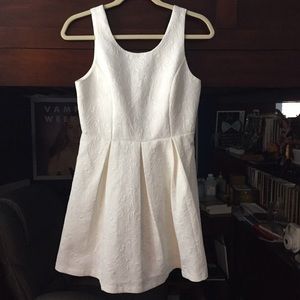 Pleated Dress with Lace V-Back