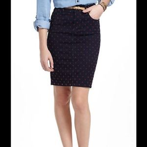 Pilcro Dotted Denim Pencil Skirt