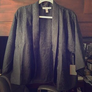 F21 Black Rose-pattern Kimono