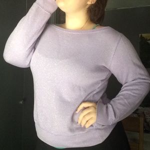 Purple glittery scoop neck pullover