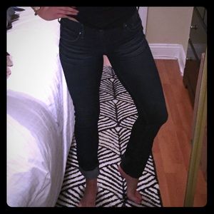 Express denim jeans dark wash low rise boot cut