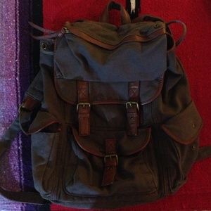 Navy blue canvas backpack